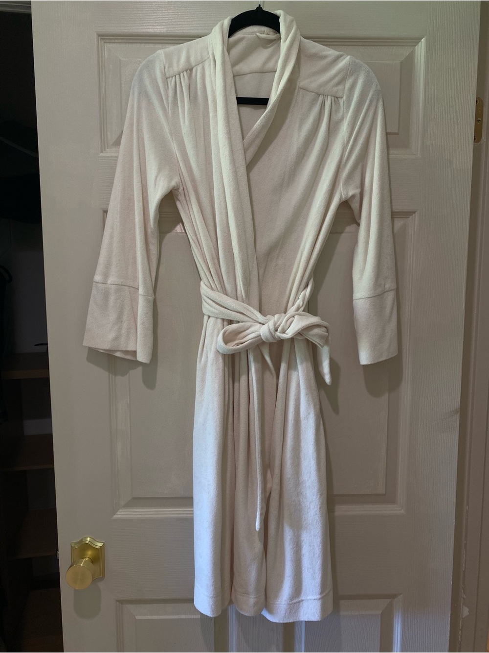 Goumi Organic Cotton Terry Cloth Robe - Cloud White Women’s Sz XS/S